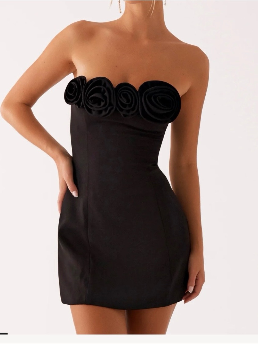 Peppermayo Black Dress with Roses sz Small Like New